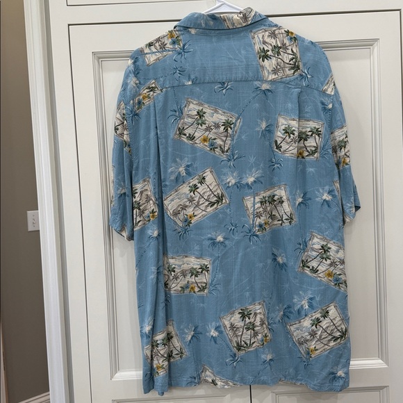 Batik Bay Vintage Hawaiian Blue 100% Rayon Button Down XL Shirt. Beach, Cruise - Picture 3 of 10